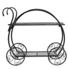 2-Tier Parisian Style Metal Garden Plant Stand with 4 Decorative Wheels - Bestoutdor