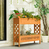 2-Tier Wood Raised Garden Bed Elevated Planter Box for Vegetable Flower Herb