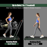 2-in-1 Folding Treadmill Under Desk Treadmill Electric Walking Machine with LED Display, APP & Remote Control