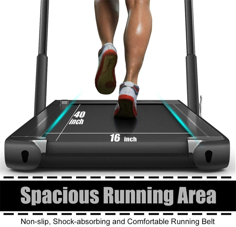 2-in-1 Folding Treadmill Under Desk Treadmill Electric Walking Machine with LED Display, APP & Remote Control