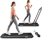 2-in-1 Folding Treadmill Under Desk Treadmill Electric Walking Machine with LED Display, APP & Remote Control