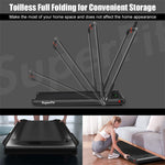 2-in-1 Folding Treadmill Under Desk Treadmill Electric Walking Machine with LED Display, APP & Remote Control