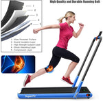 2-in-1 Folding Treadmill Under Desk Treadmill Electric Walking Machine with LED Display, APP & Remote Control