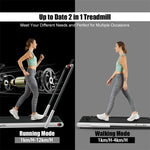 2-in-1 Folding Treadmill Under Desk Treadmill Electric Walking Machine with LED Display, APP & Remote Control