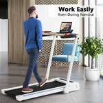 3-in-1 Under Desk Treadmill 2.25HP Electric Folding Treadmill with LCD Display Bluetooth Speakers Remote Control