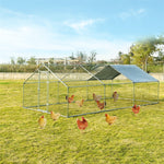 20 FT Large Metal Chicken Coop Run Walk-in Poultry Cage Hen Run House Shade Cage for Outdoor Backyard Farm