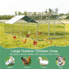 20 FT Large Metal Chicken Coop Run Walk-in Poultry Cage Hen Run House Shade Cage for Outdoor Backyard Farm