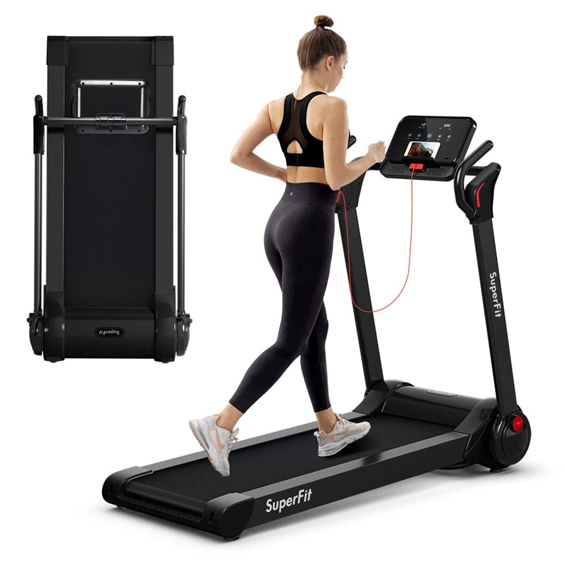 2.25HP Electric Folding Treadmill Motorized Running Machine with LED Display & Bluetooth Speaker APP Control