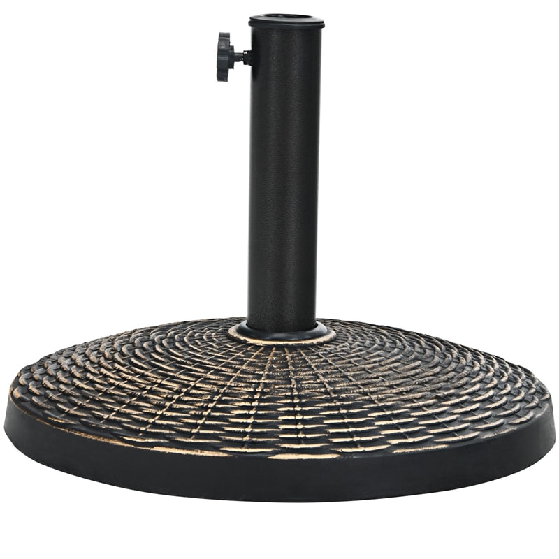 22 LBS Round Wicker Resin Patio Umbrella Base Stand