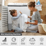 Portable Washing Machine 2-in-1 Mini Compact Twin Tub Laundry Washer Spin Dryer Combo 22LBS Capacity with Timer Control