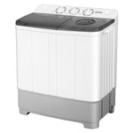 Portable Washing Machine 2-in-1 Mini Compact Twin Tub Laundry Washer Spin Dryer Combo 22LBS Capacity with Timer Control