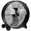 24" High-Velocity Industrial Drum Fan 3-Speed Portable Heavy-Duty Fan with Aluminum Blades & Built-in Wheels