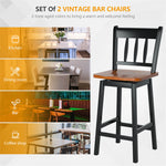 24.5" Swivel Bar Stools Set of 2 Solid Rubber Wood Counter Height Bar Chairs with Footrests for Kitchen Counters Pub