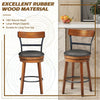 25.5" Swivel Bar Stools Set of 2 Counter Height Dining Chairs with Leather Padded Seats & Ergonomic Backrests