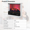 27" Freestanding Fireplace 1400W 3-Sided Electric Fireplace Heater with 3-Level Vivid Flame & Thermostat