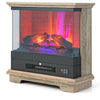 27" Freestanding Fireplace 1400W 3-Sided Electric Fireplace Heater with 3-Level Vivid Flame & Thermostat