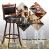 29" Swivel Bar Stools Set of 2 Wood Upholstered Bar Height Dining Chairs with Ergonomic Backrest