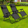 2 PCS Outdoor Folding Zero Gravity Chairs Lounge Chairs Reclining Patio Chairs