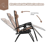 2 PCS Outdoor Folding Zero Gravity Chairs Lounge Chairs Reclining Patio Chairs