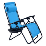 2 PCS Outdoor Folding Zero Gravity Chairs Lounge Chairs Reclining Patio Chairs