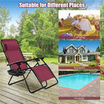 2 PCS Outdoor Folding Zero Gravity Chairs Lounge Chairs Reclining Patio Chairs