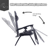 2 PCS Outdoor Folding Zero Gravity Chairs Lounge Chairs Reclining Patio Chairs