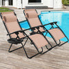 2 PCS Outdoor Folding Zero Gravity Chairs Lounge Chairs Reclining Patio Chairs