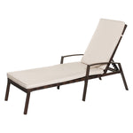 2 PCS Outdoor Wicker Chaise Lounge Patio Lounge Chair Rattan Pool Sun Lounger with Cushions & Adjustable Backrests