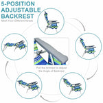 3 Pcs Outdoor Folding Backpack Beach Chairs 5-Position Sling Chair Set with Side Table