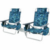 3 Pcs Outdoor Folding Backpack Beach Chairs 5-Position Sling Chair Set with Side Table