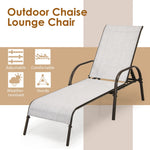 2-Pack Outdoor Sling Chaise Lounge Chairs with 5-Position Adjustable Backrest, Steel Frame Patio Sun Loungers for Poolside, Yard & Balcony