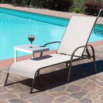 2-Pack Outdoor Sling Chaise Lounge Chairs with 5-Position Adjustable Backrest, Steel Frame Patio Sun Loungers for Poolside, Yard & Balcony