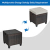 2 Pieces Rattan Patio Ottomans All Weather Outdoor Wicker Ottomans Footstools Footrests with Removable Cushions