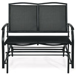 2-Person Outdoor Glider Bench Steel Frame Patio Rocking Loveseat Armchair Superior Fabric, 400 Lbs Capacity for Garden Backyard