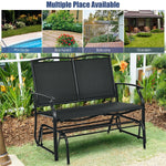 2-Person Outdoor Glider Bench Steel Frame Patio Rocking Loveseat Armchair Superior Fabric, 400 Lbs Capacity for Garden Backyard