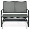 2-Person Outdoor Glider Bench Steel Frame Patio Rocking Loveseat Armchair Superior Fabric, 400 Lbs Capacity for Garden Backyard