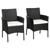 2 Pieces Outdoor PE Rattan Armchairs Patio Wicker Chairs with Removable Cushions, Cane Back Dining Chairs for Garden Backyard Lawn Indoor