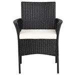 2 Pieces Outdoor PE Rattan Armchairs Patio Wicker Chairs with Removable Cushions, Cane Back Dining Chairs for Garden Backyard Lawn Indoor