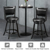 24" Swivel Bar Stool Set of 2 Upholstered Counter Height Bar Stools Wooden Dining Chair with PVC Cushioned Seat