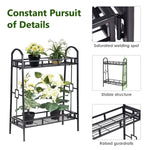 2 Tier Outdoor Metal Plant Stand Flower Pot Rack Display Holder - Bestoutdor