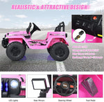 2-Seater Ride-On Truck for Kids, 12V Battery Powered Electric Vehicle with Remote Control & LED Lights, Ride-On Car for Boys Girls Gifts