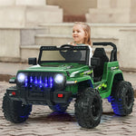 2-Seater Ride-On Truck for Kids, 12V Battery Powered Electric Vehicle with Remote Control & LED Lights, Ride-On Car for Boys Girls Gifts