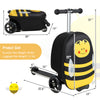 2-in-1 Hardshell Ride on Scooter Suitcase Kids Folding Scooter Luggage with Lighted Wheels & Retractable Handle