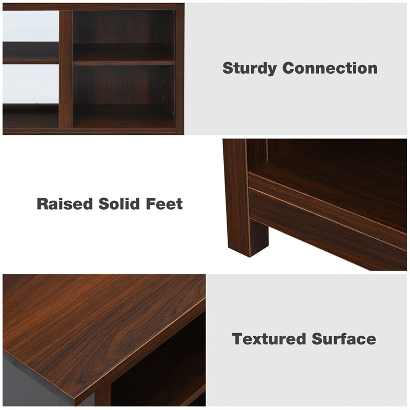 2-Tier Farmhouse Universal TV Stand for TVs Up to 65", 58" Entertainment Center Media Console with Removable Shelves