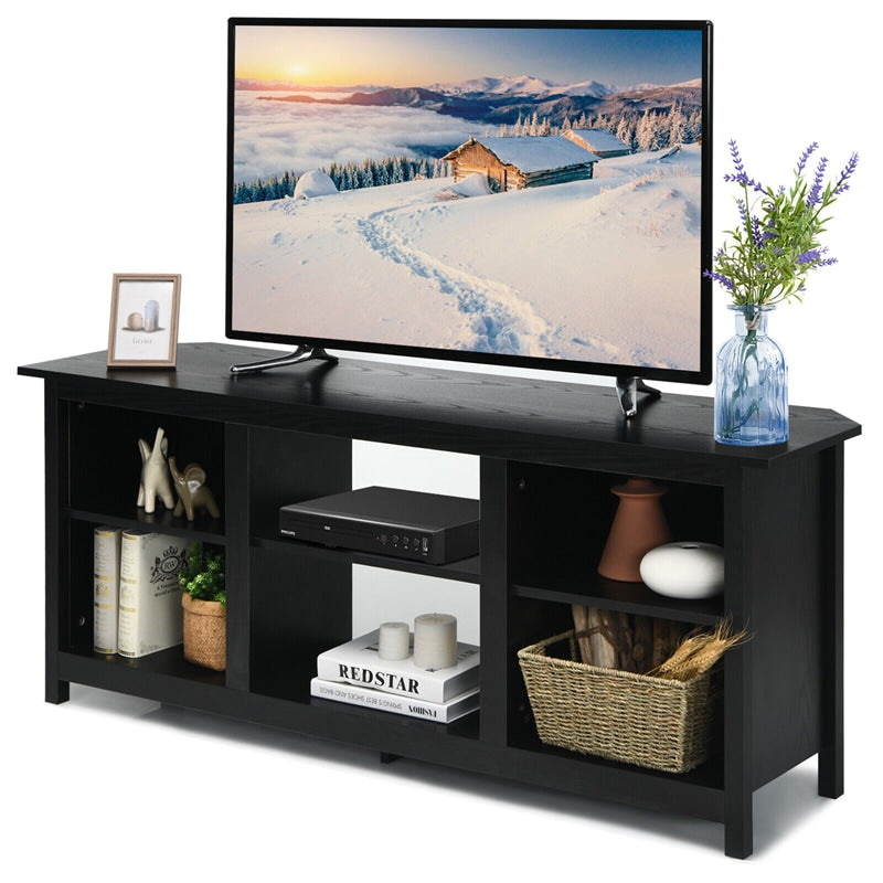 2-Tier Farmhouse Universal TV Stand for TVs Up to 65", 58" Entertainment Center Media Console with Removable Shelves