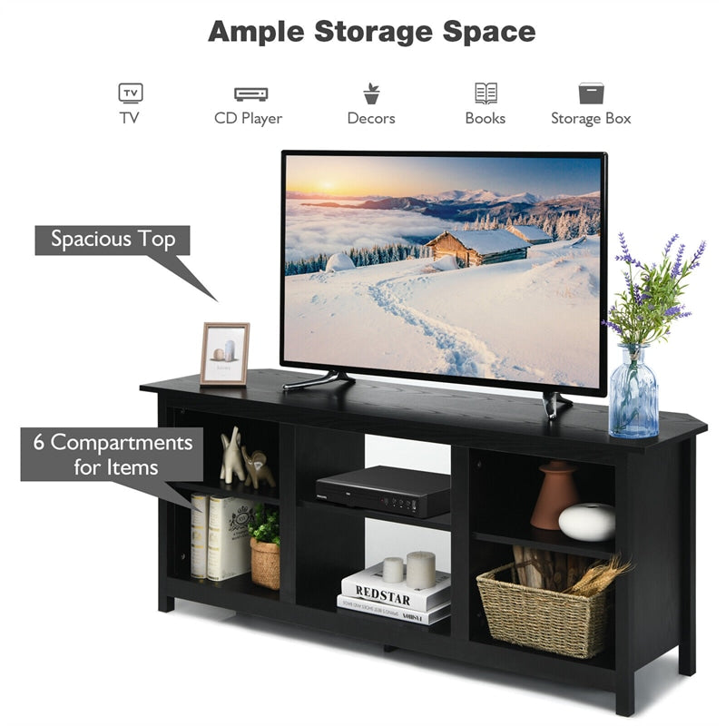 2-Tier Farmhouse Universal TV Stand for TVs Up to 65", 58" Entertainment Center Media Console with Removable Shelves