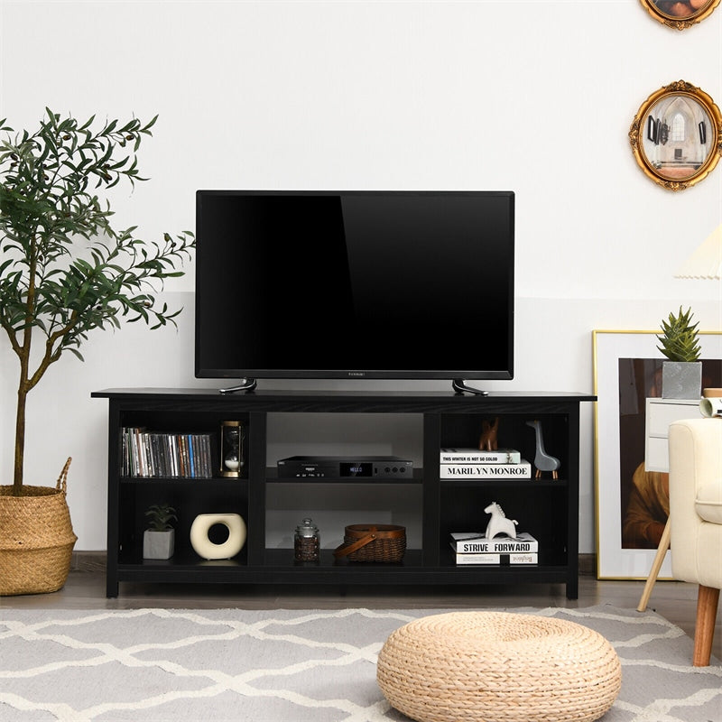 2-Tier Farmhouse Universal TV Stand for TVs Up to 65", 58" Entertainment Center Media Console with Removable Shelves