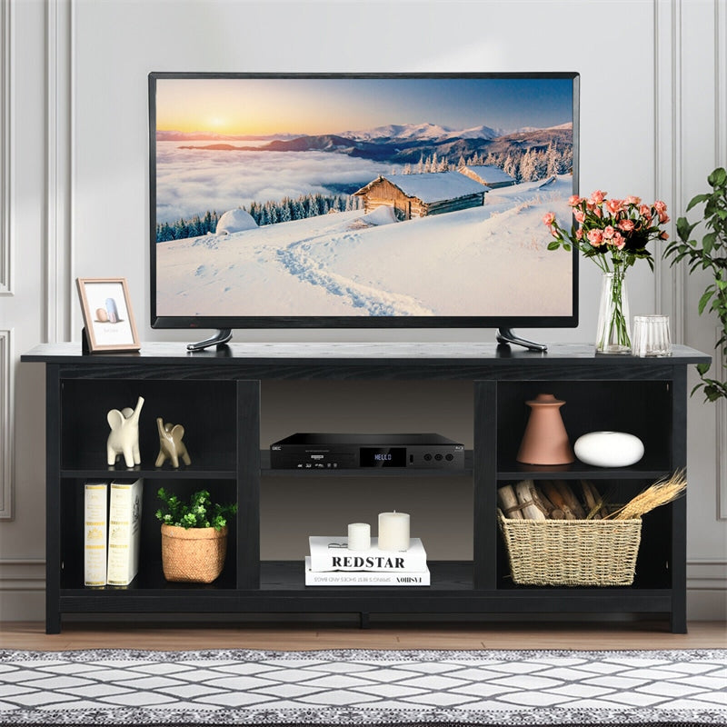 2-Tier Farmhouse Universal TV Stand for TVs Up to 65", 58" Entertainment Center Media Console with Removable Shelves