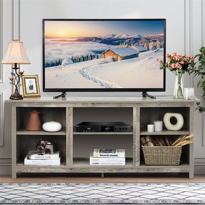 2-Tier Farmhouse Universal TV Stand for TVs Up to 65", 58" Entertainment Center Media Console with Removable Shelves