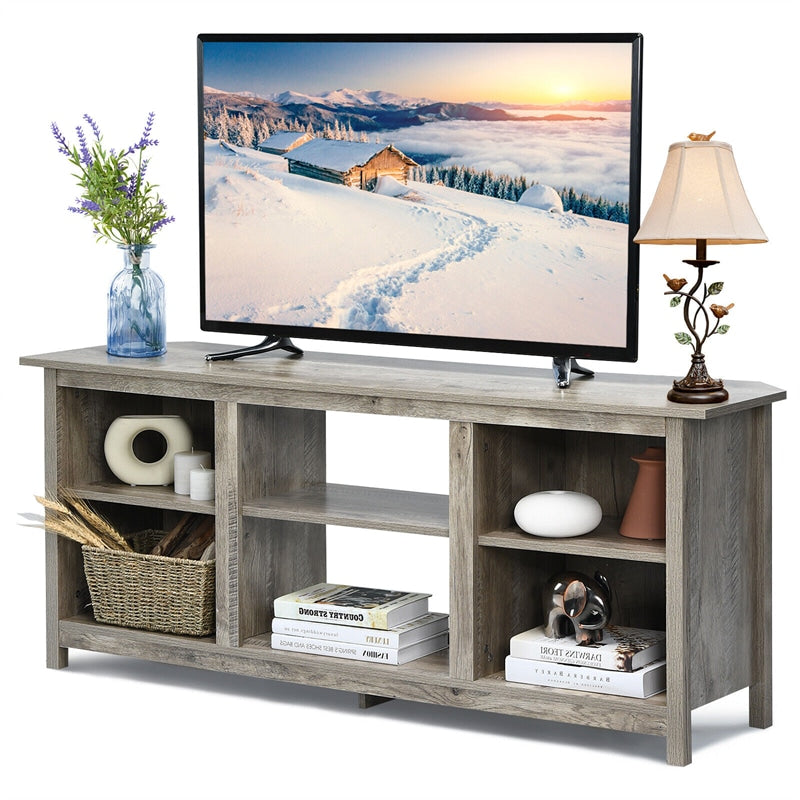 2-Tier Farmhouse Universal TV Stand for TVs Up to 65", 58" Entertainment Center Media Console with Removable Shelves